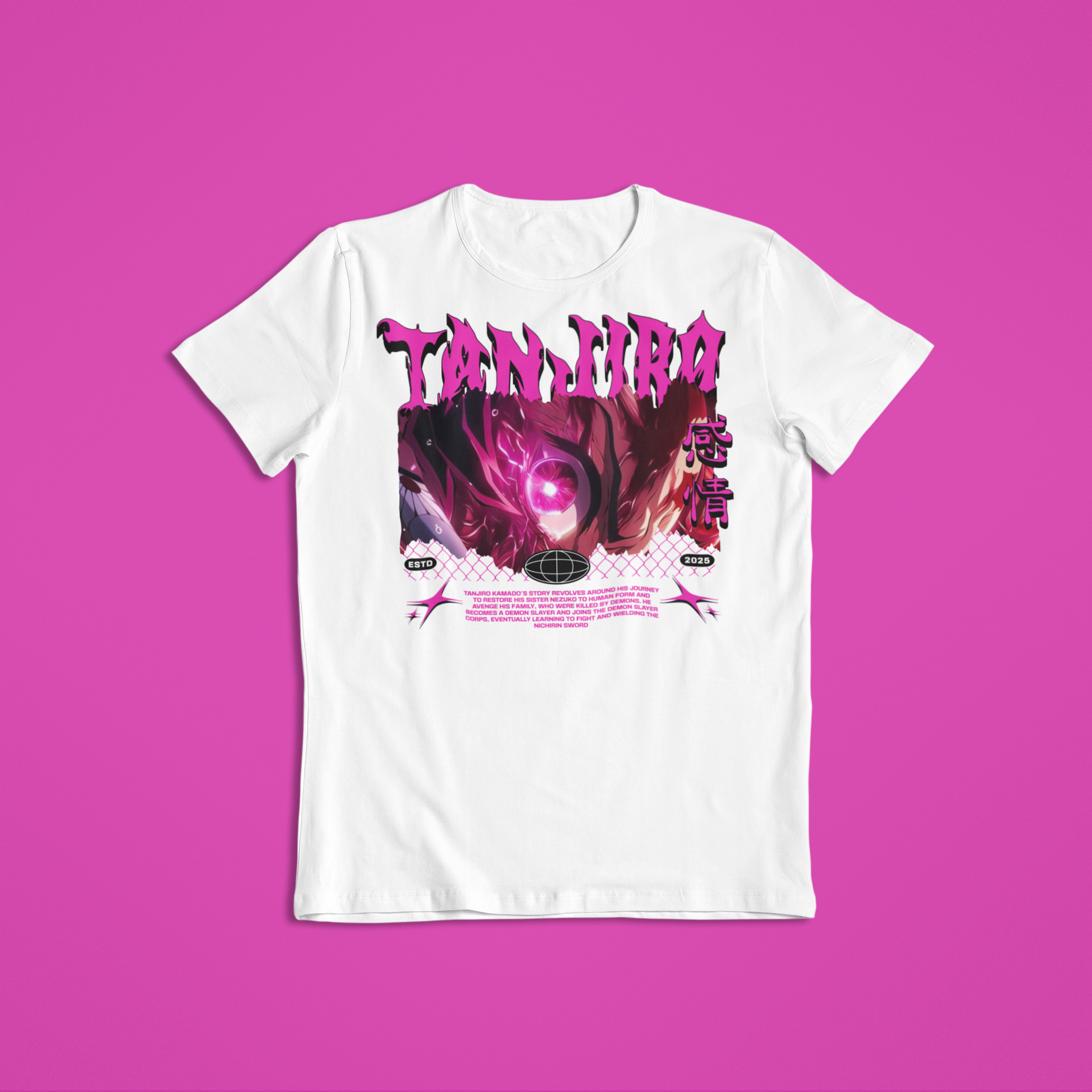 Demon Slayer: Tanjiro Kamado Pink Glow –  Anime T-Shirt / Hoodie / Sweater | Cool Anime Streetwear