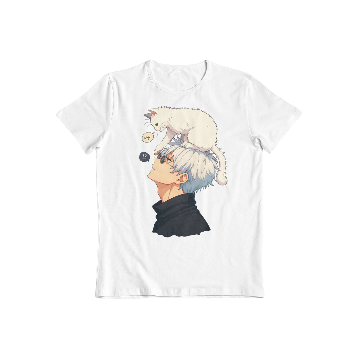 Jujutsu Kaisen: Satoru Gojo & Kitty –  Anime T-Shirt / Hoodie / Gojo With Cat Graphic Tee | Jujutsu Kaisen Streetwear