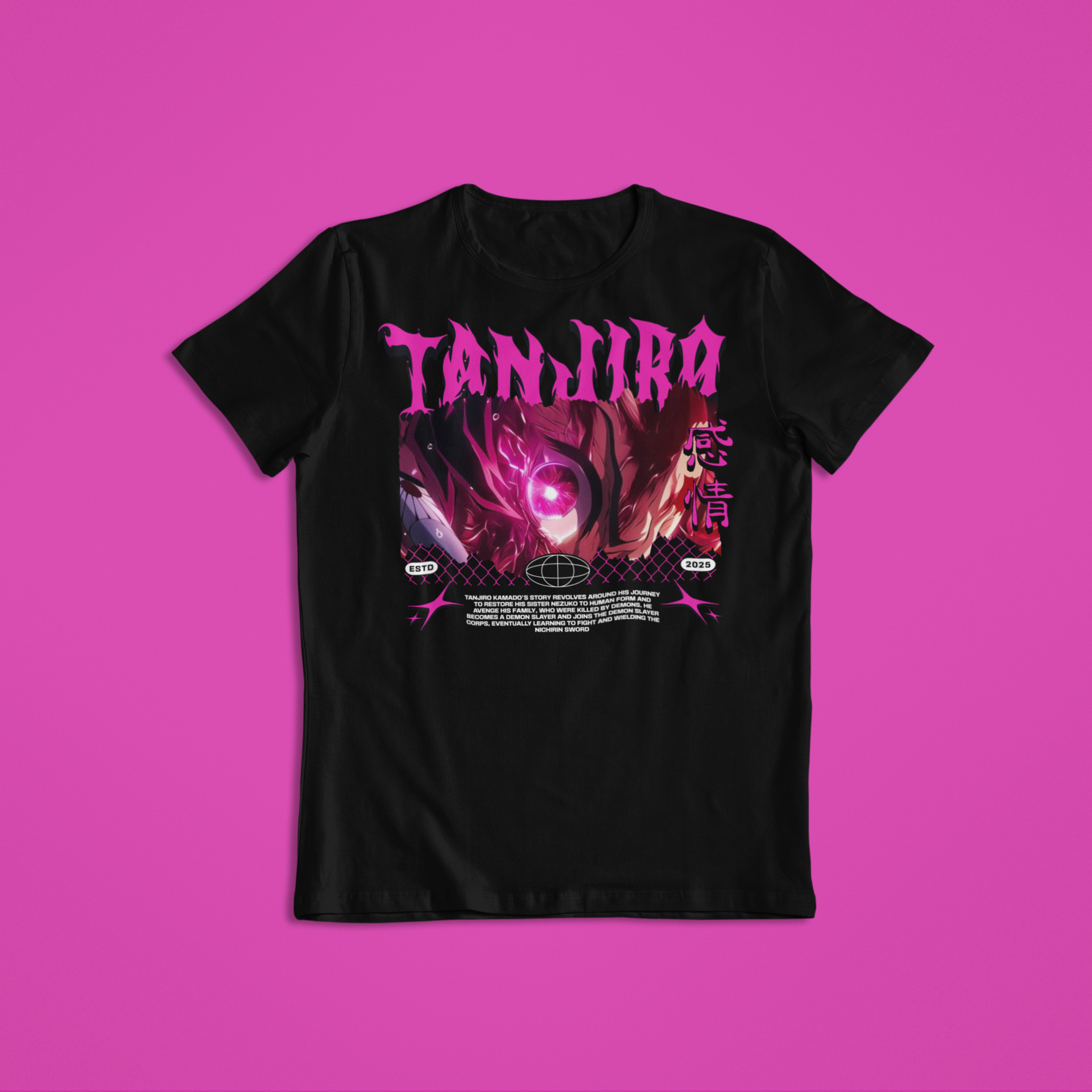 Demon Slayer: Tanjiro Kamado Pink Glow –  Anime T-Shirt / Hoodie / Sweater | Cool Anime Streetwear