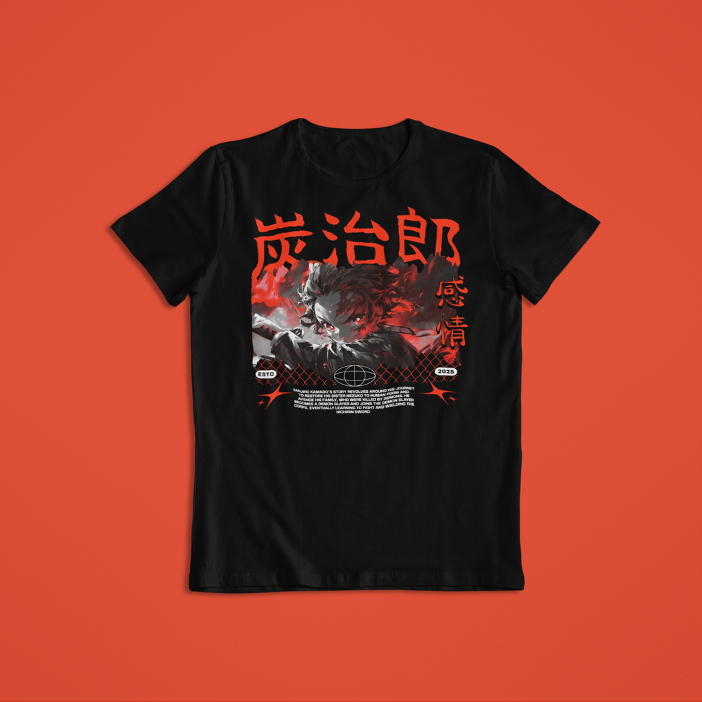 Demon Slayer: Tanjiro Kamado Red Flame –  Anime T-Shirt / Hoodie / Sweater | Cool Anime Streetwear