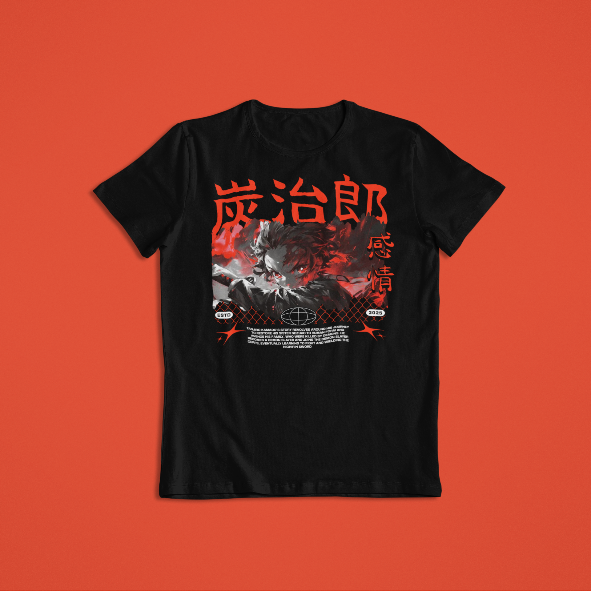Demon Slayer: Tanjiro Kamado Red Flame –  Anime T-Shirt / Hoodie / Sweater | Cool Anime Streetwear