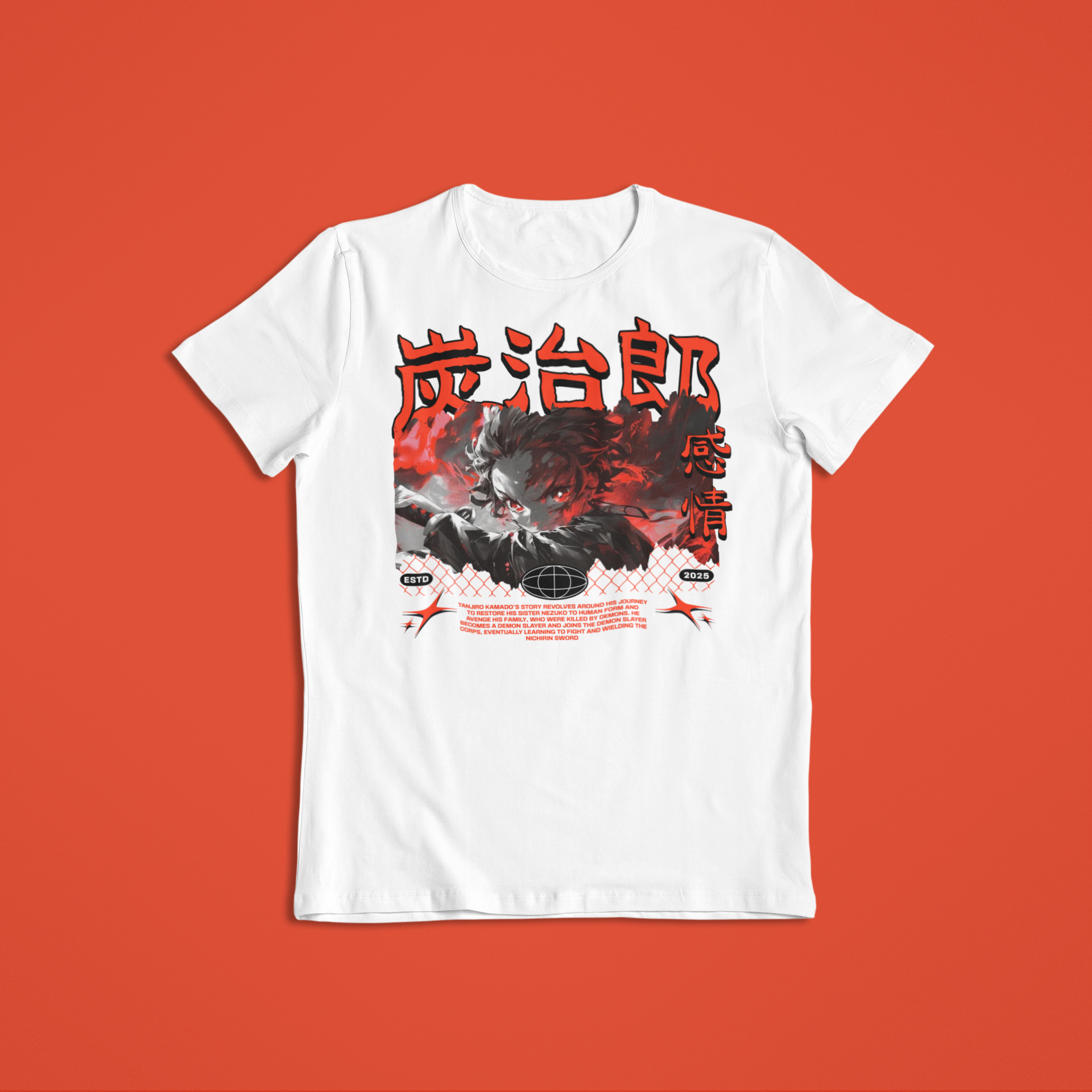 Demon Slayer: Tanjiro Kamado Red Flame –  Anime T-Shirt / Hoodie / Sweater | Cool Anime Streetwear