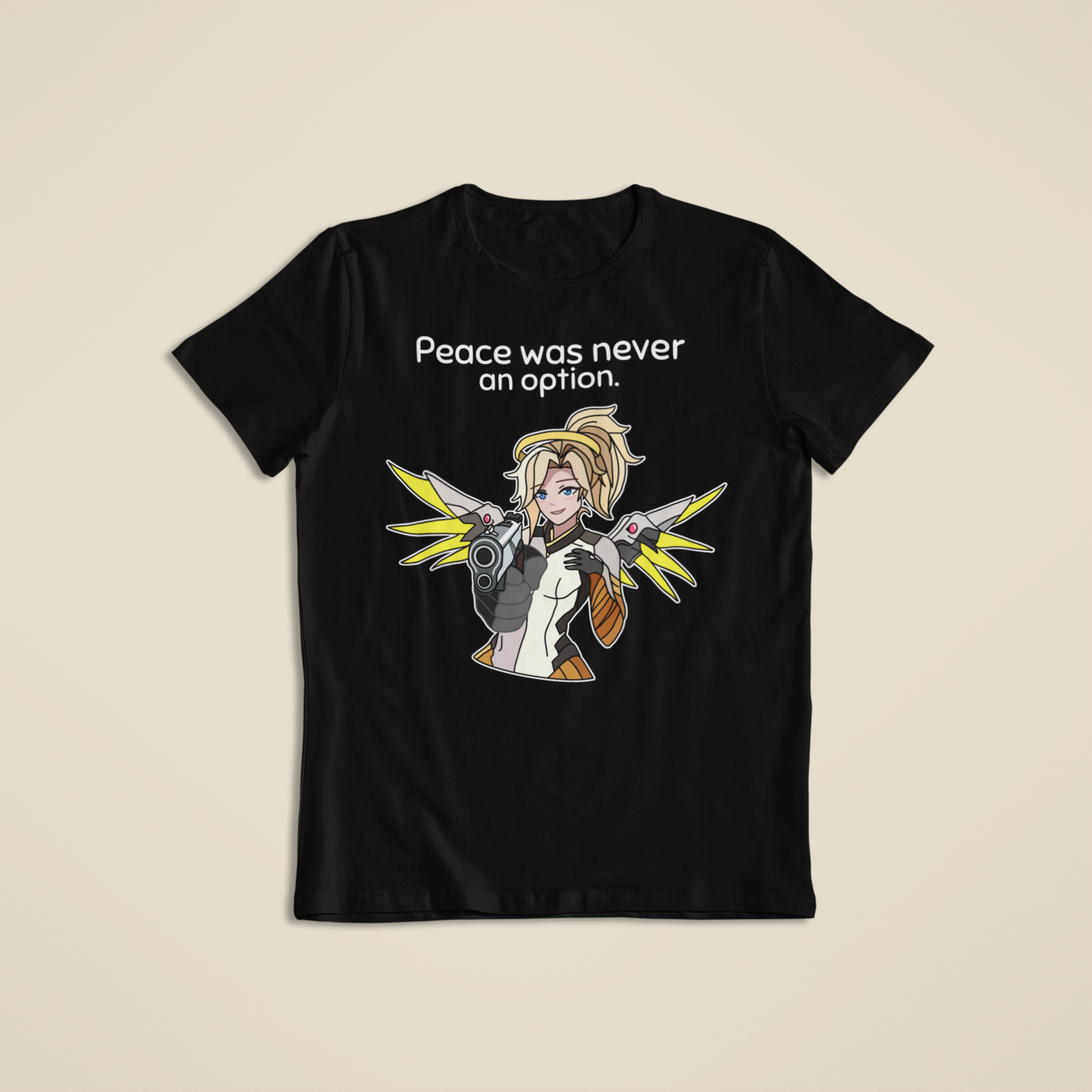 Mercy Overwatch: 'Peace was never an option' Funny T-Shirt Mercy T-Shirt / Hoodie / Sweatshirt | Gaming Streetwear