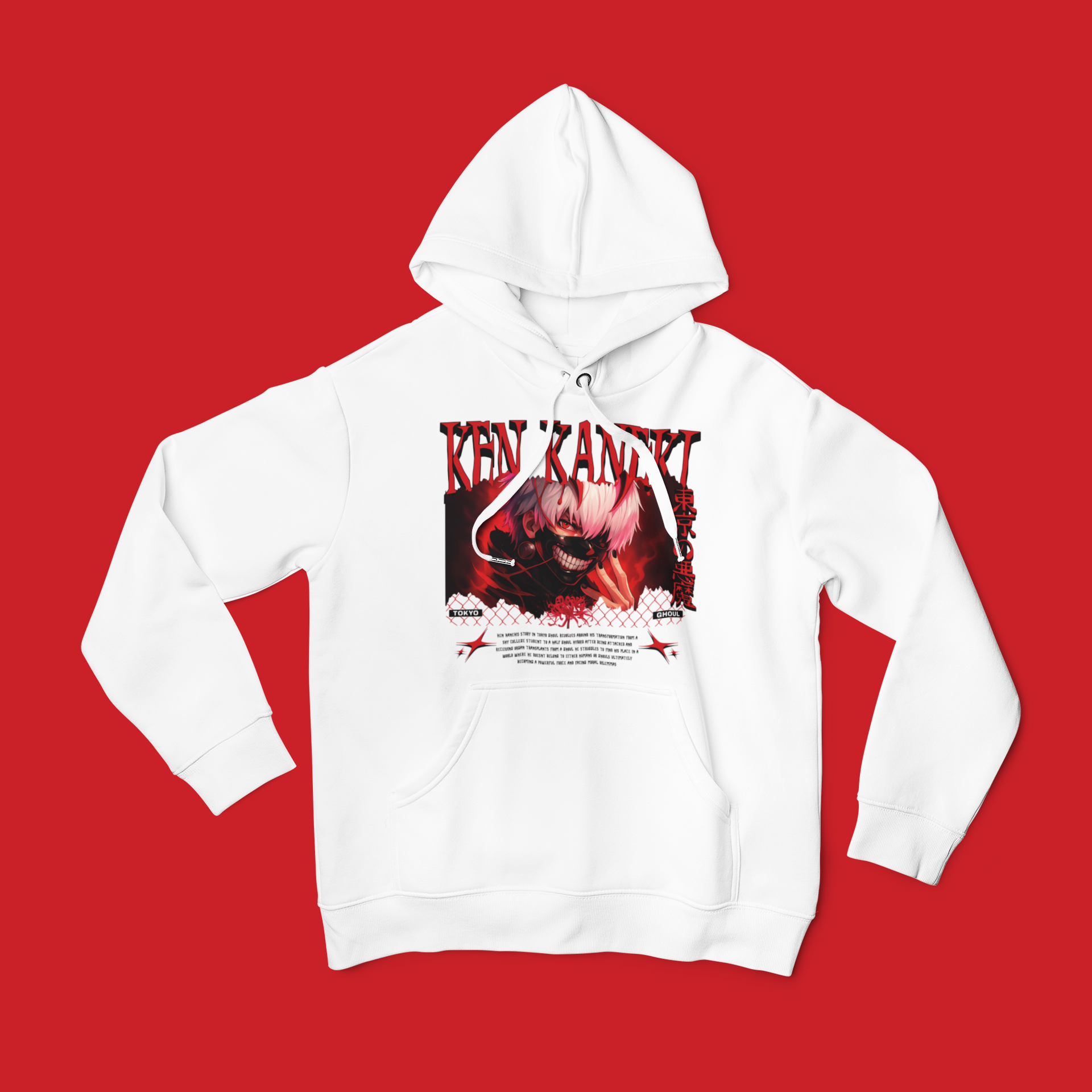 Tokyo Ghoul: Ken Kenaki –  Anime T-Shirt / Hoodie / Ken Kaneki Graphic Tee | Spider Lily themed Tokyo Ghoul Kaneki Streetwear
