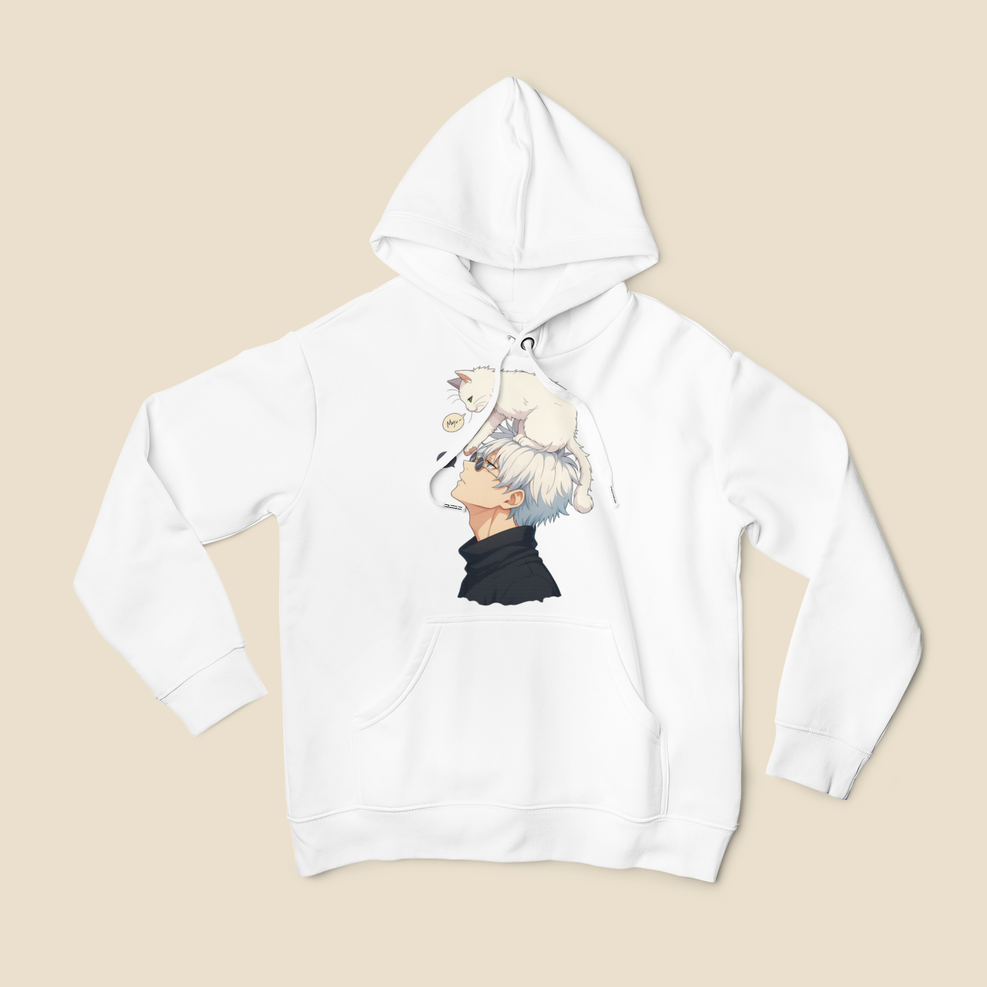 Jujutsu Kaisen: Satoru Gojo & Kitty –  Anime T-Shirt / Hoodie / Gojo With Cat Graphic Tee | Jujutsu Kaisen Streetwear