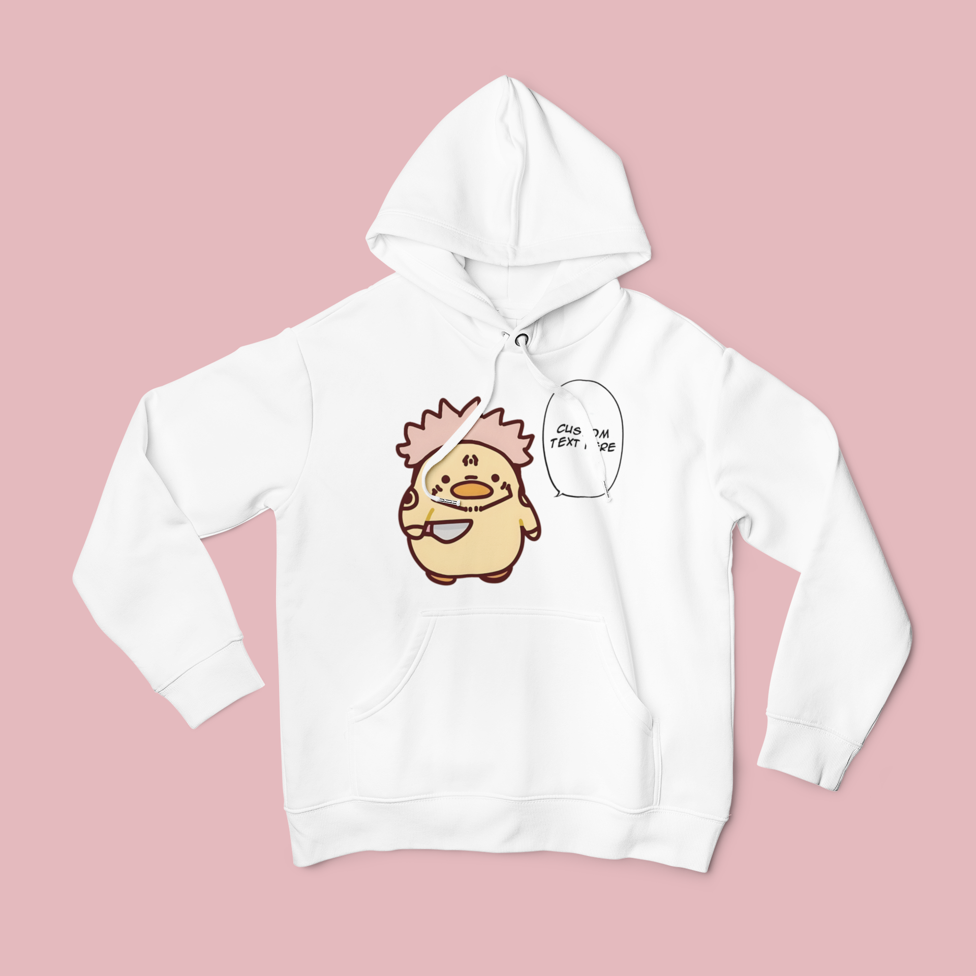 Sukuna Duck Chibi: CUSTOM text –  Jujutsu Kaisen T-Shirt / Hoodie / Sweater | Cute Anime Streetwear