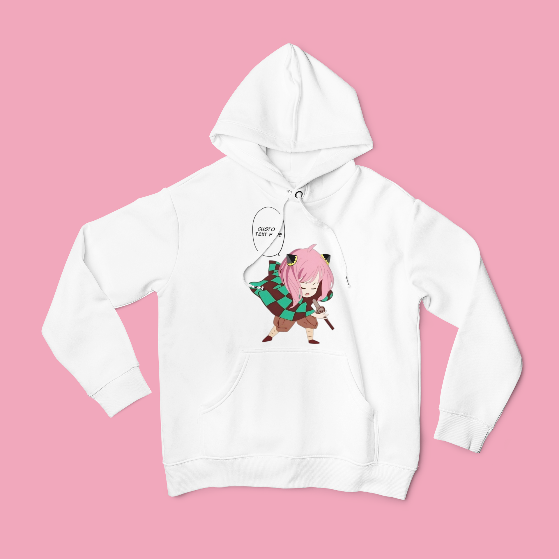 Spy x Family (Demon Slayer): Anya Forger CUSTOM text –  Anime T-Shirt / Hoodie / Sweater | Cute Anime Streetwear