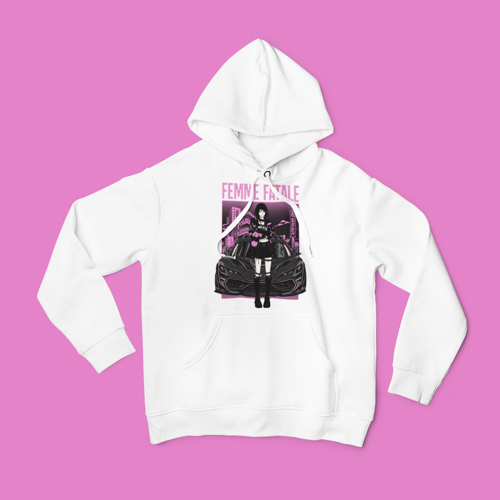 Femme Fatale: Car Girl –  Anime T-Shirt / Hoodie / Sweater | Cool Anime Tokyo-Style Cyber-Punk Streetwear