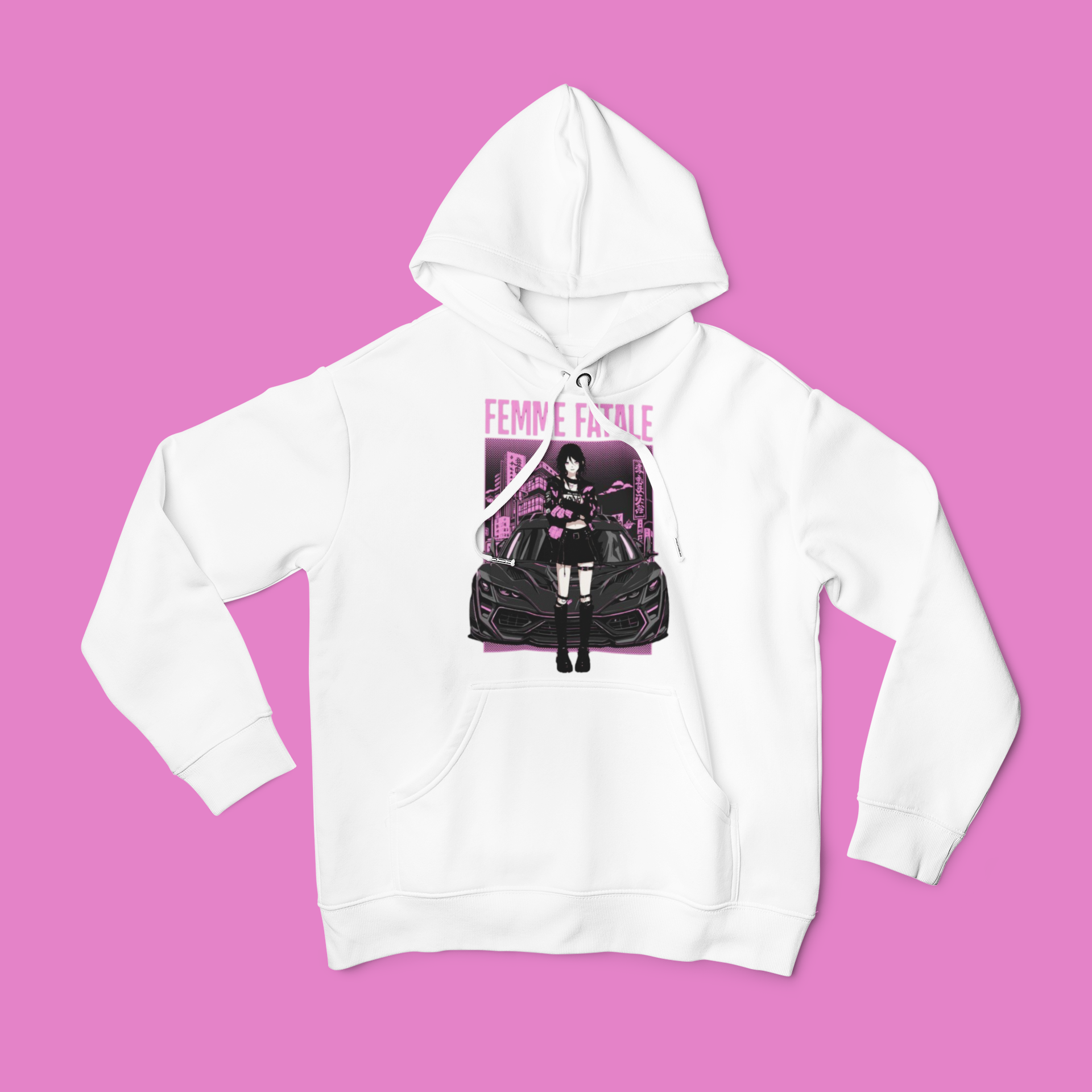 Femme Fatale: Car Girl –  Anime T-Shirt / Hoodie / Sweater | Cool Anime Tokyo-Style Cyber-Punk Streetwear