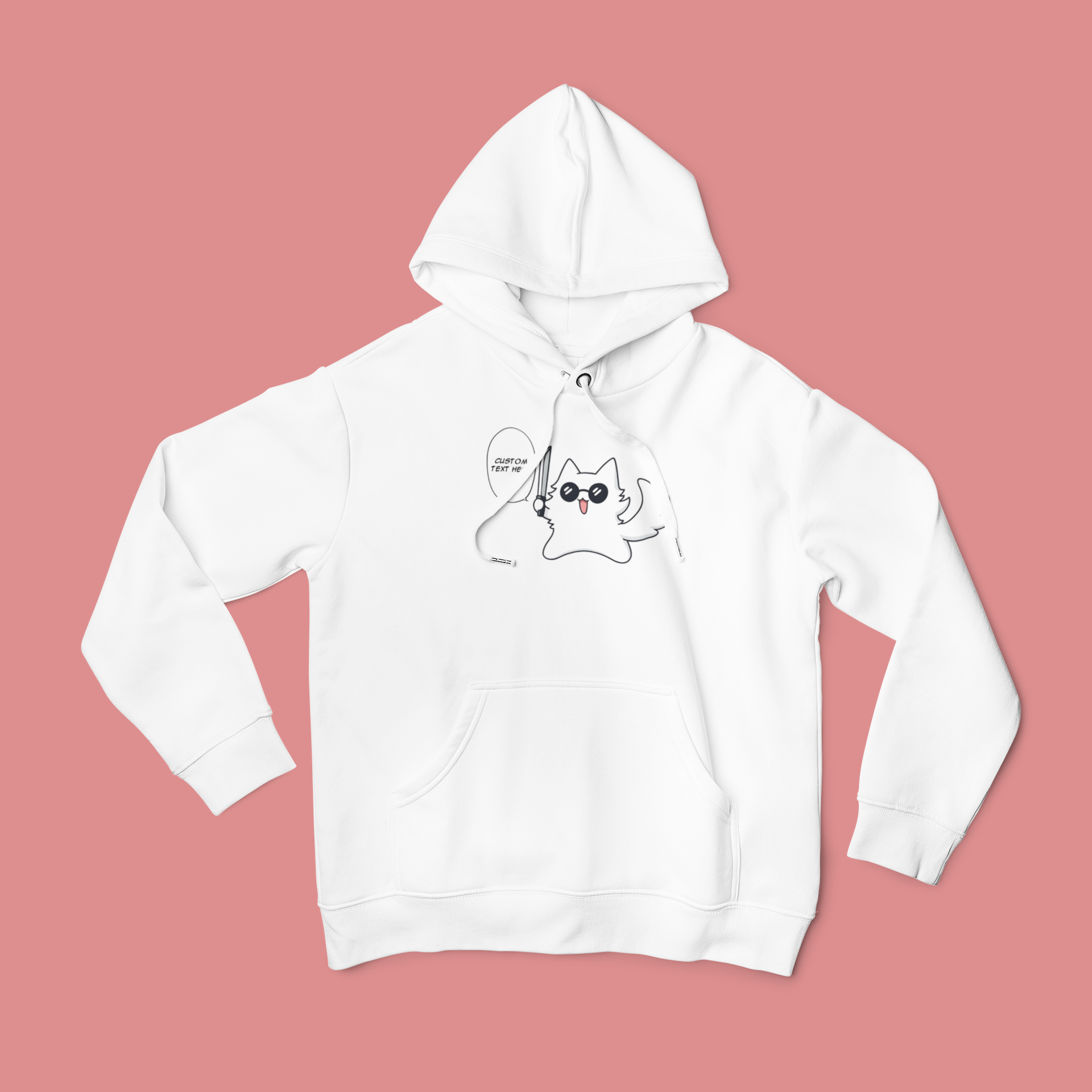 Gojo Satoru Cat Chibi: CUSTOM text –  Jujutsu Kaisen T-Shirt / Hoodie / Sweater | Cute Anime Streetwear