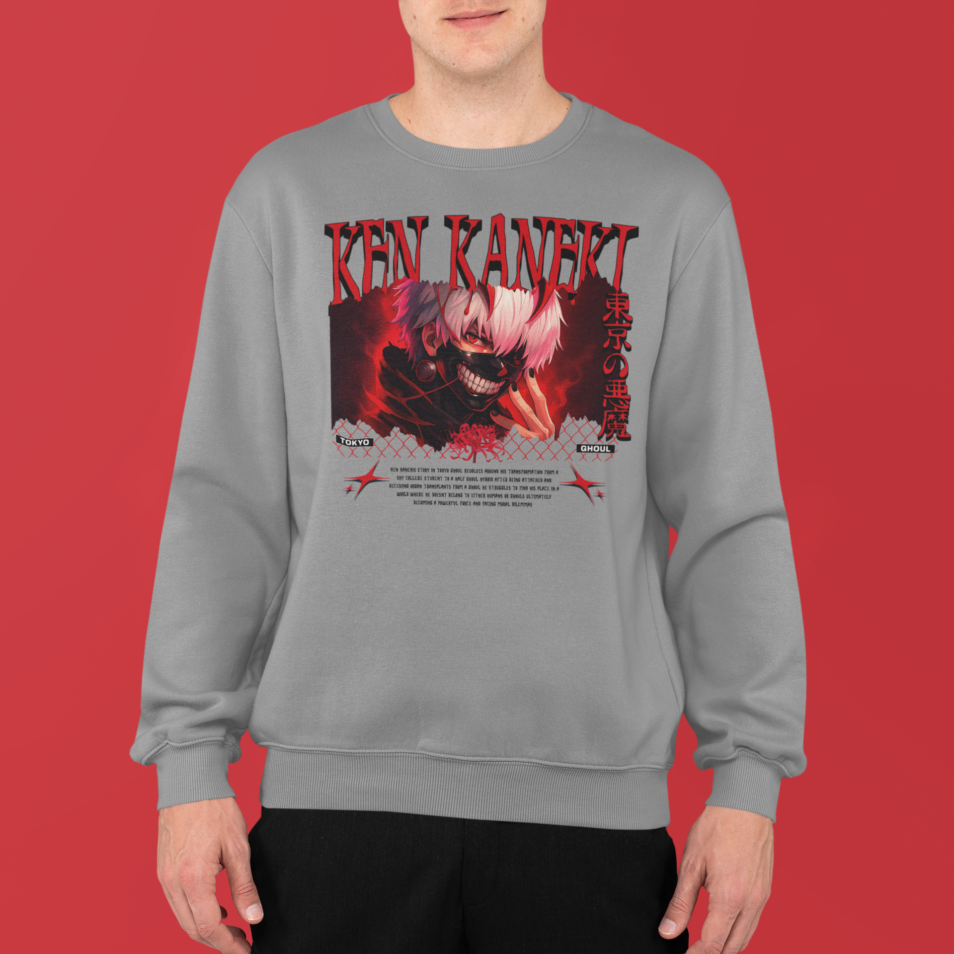 Tokyo Ghoul: Ken Kenaki –  Anime T-Shirt / Hoodie / Ken Kaneki Graphic Tee | Spider Lily themed Tokyo Ghoul Kaneki Streetwear