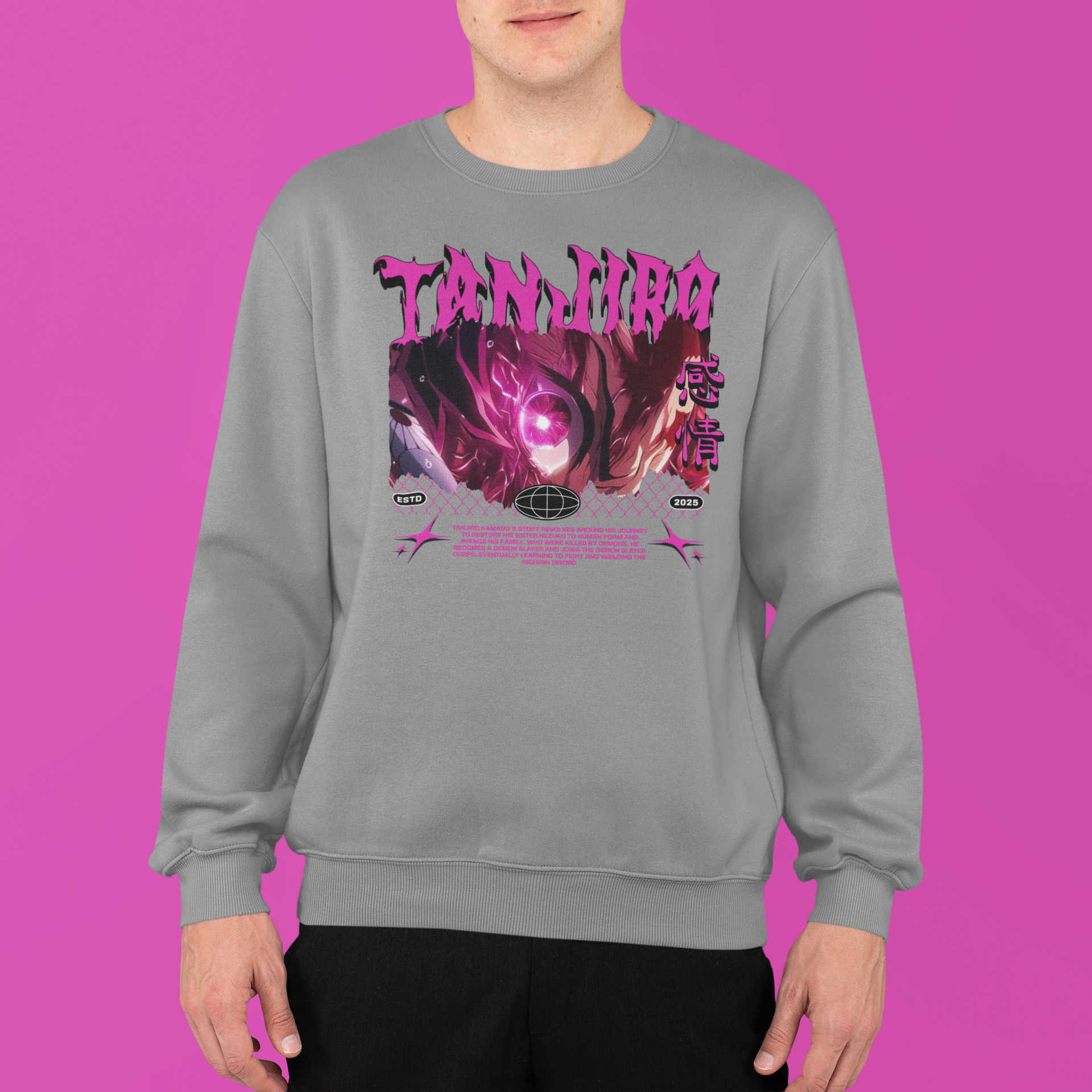 Demon Slayer: Tanjiro Kamado Pink Glow –  Anime T-Shirt / Hoodie / Sweater | Cool Anime Streetwear