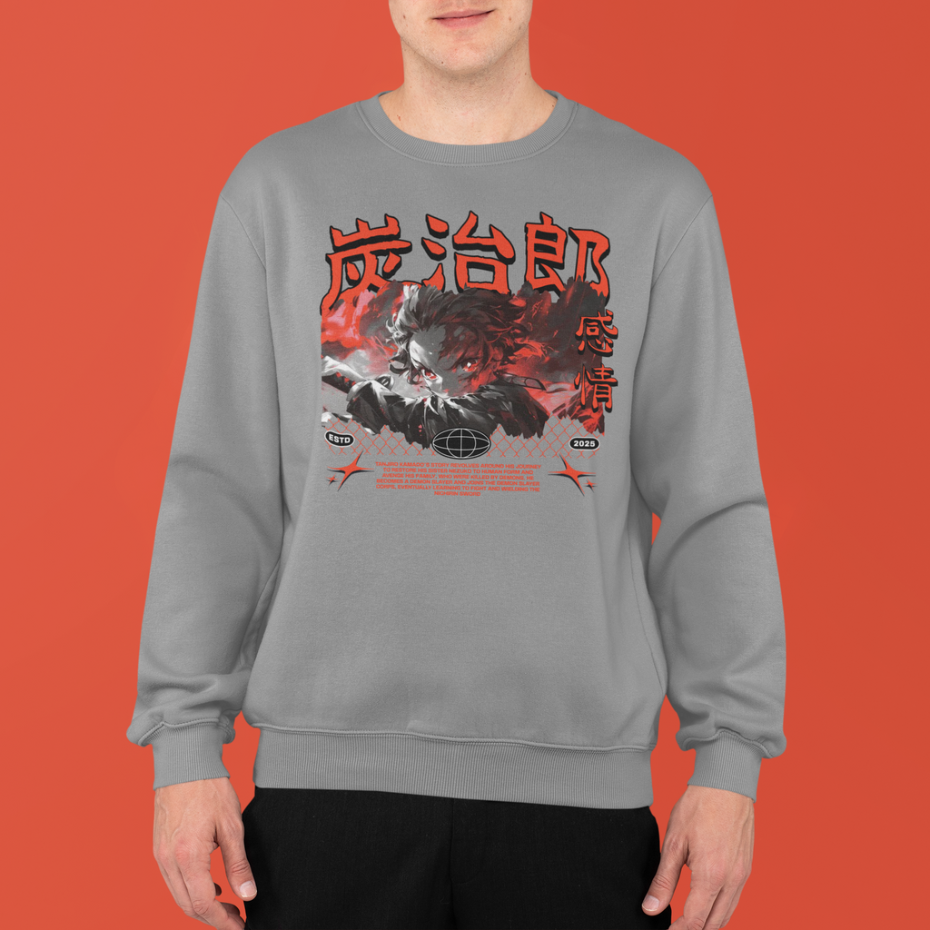 Demon Slayer: Tanjiro Kamado Red Flame –  Anime T-Shirt / Hoodie / Sweater | Cool Anime Streetwear
