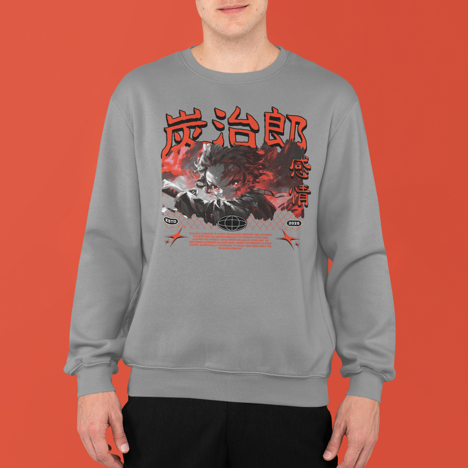 Demon Slayer: Tanjiro Kamado Red Flame –  Anime T-Shirt / Hoodie / Sweater | Cool Anime Streetwear