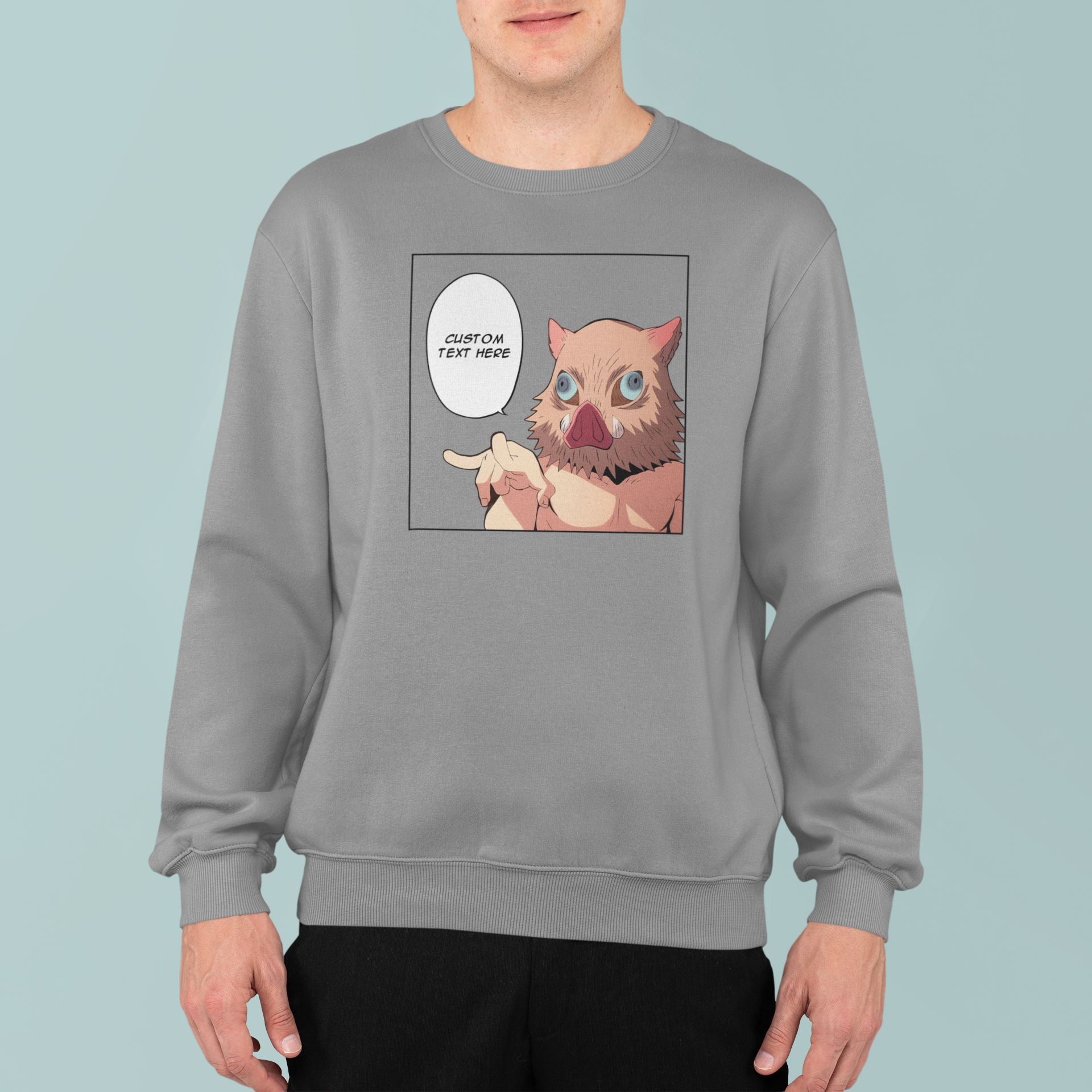 Demon Slayer Inosuke Hashibira: CUSTOM text –  Funny Anime T-Shirt / Hoodie / Sweater | Cool Cute Anime Streetwear