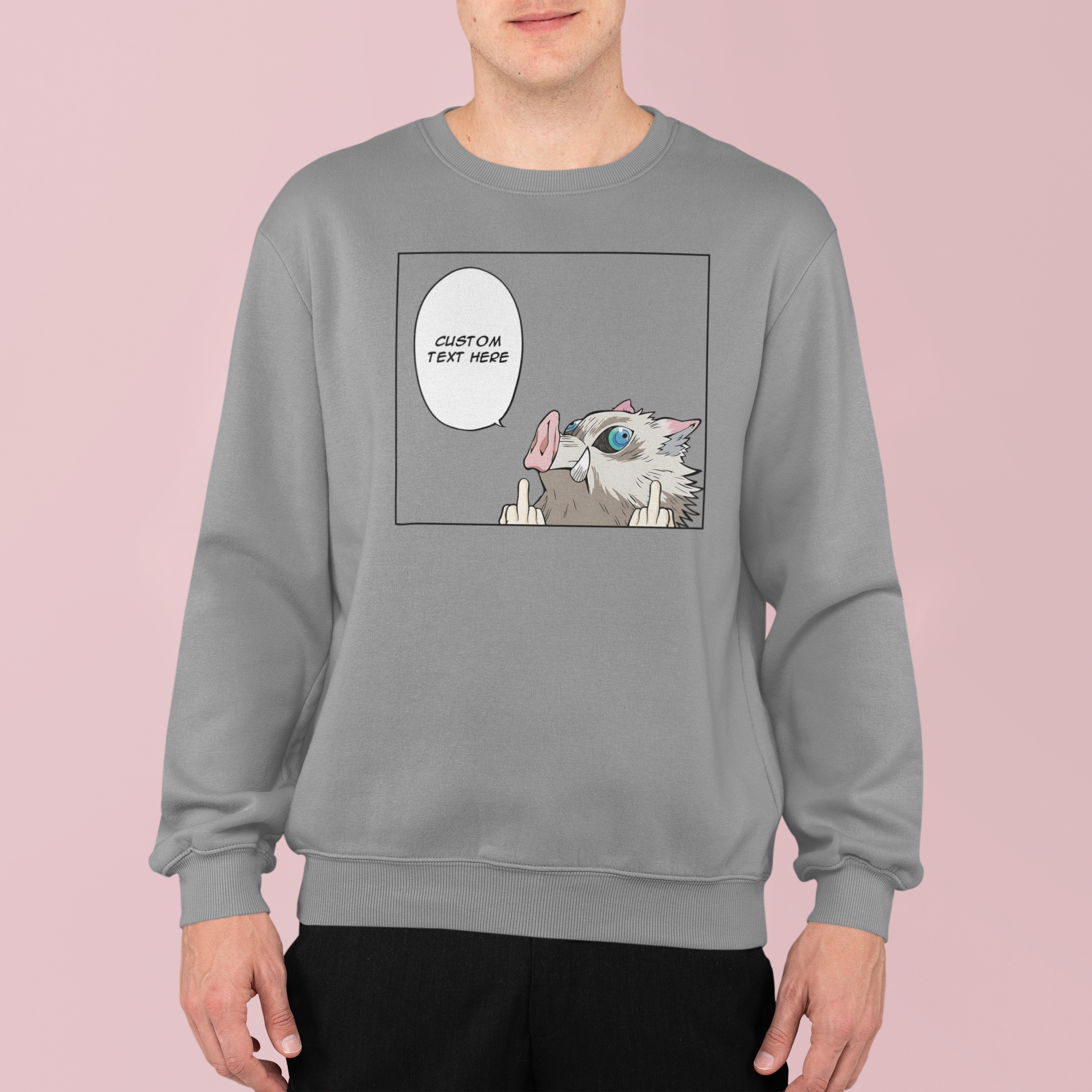 Demon Slayer Inosuke Hashibira: CUSTOM text –  Funny Anime T-Shirt / Hoodie / Sweater | Cool Cute Anime Streetwear