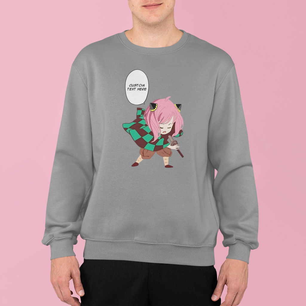 Spy x Family (Demon Slayer): Anya Forger CUSTOM text –  Anime T-Shirt / Hoodie / Sweater | Cute Anime Streetwear