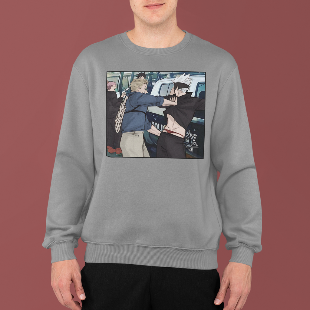 Gojo Satoru arrested by Nanami Kento : Jujutsu Kaisen Funny T-Shirt / Hoodie / Sweater | Cute Anime Streetwear