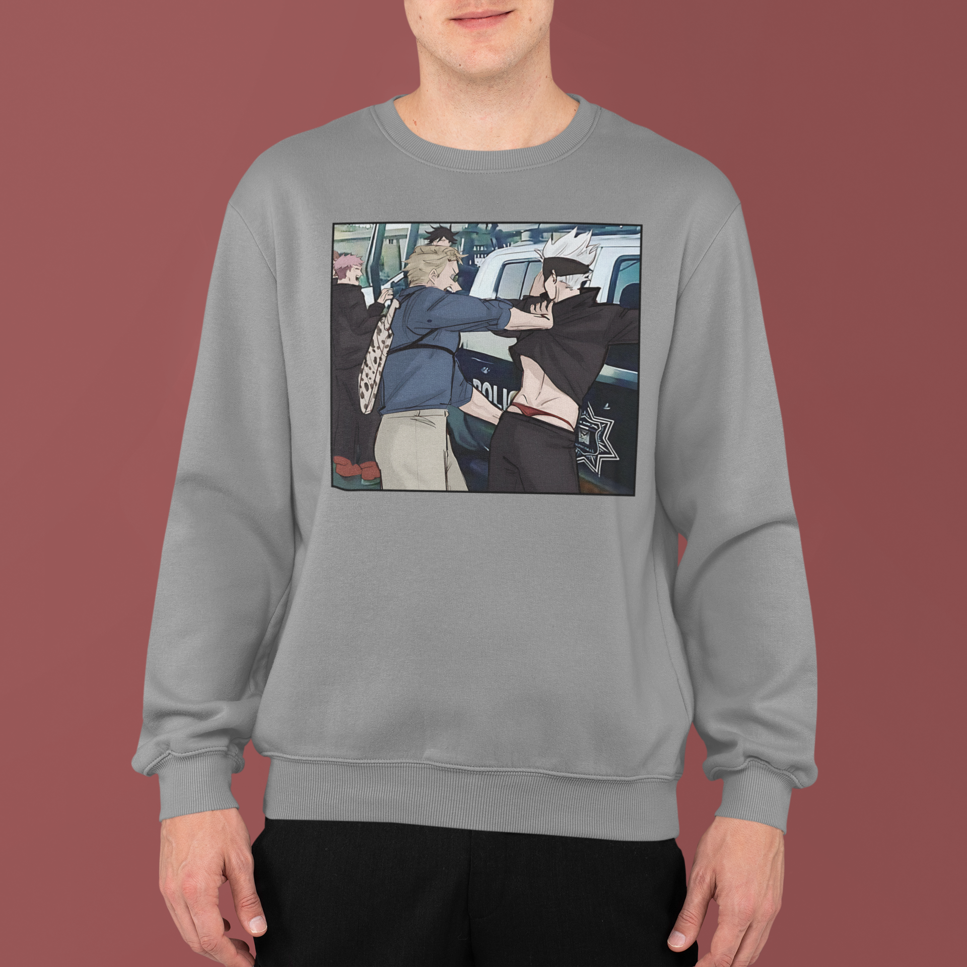 Gojo Satoru arrested by Nanami Kento : Jujutsu Kaisen Funny T-Shirt / Hoodie / Sweater | Cute Anime Streetwear