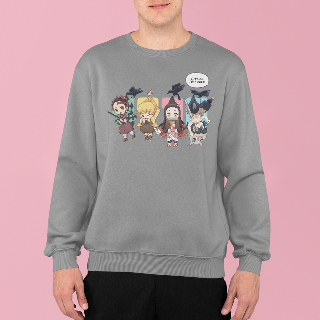 Demon Slayer Chibi: CUSTOM text –  Anime T-Shirt / Hoodie / Sweater | Cool Anime Streetwear