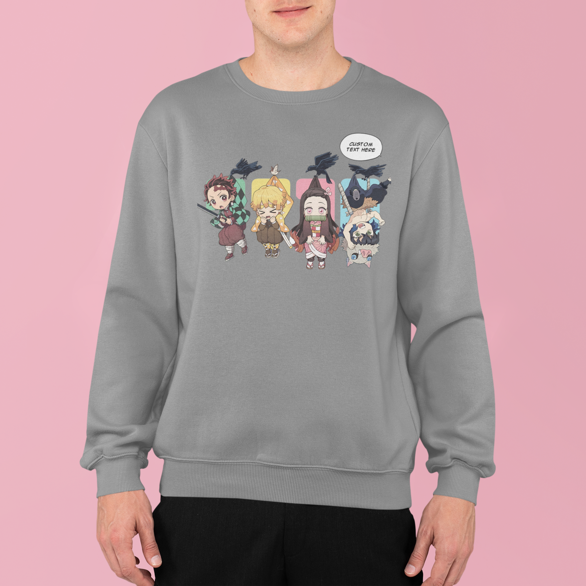 Demon Slayer Chibi: CUSTOM text –  Anime T-Shirt / Hoodie / Sweater | Cool Anime Streetwear