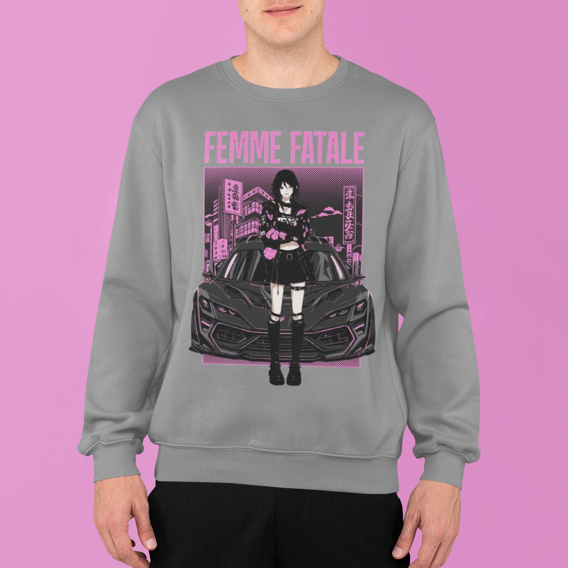 Femme Fatale: Car Girl –  Anime T-Shirt / Hoodie / Sweater | Cool Anime Tokyo-Style Cyber-Punk Streetwear