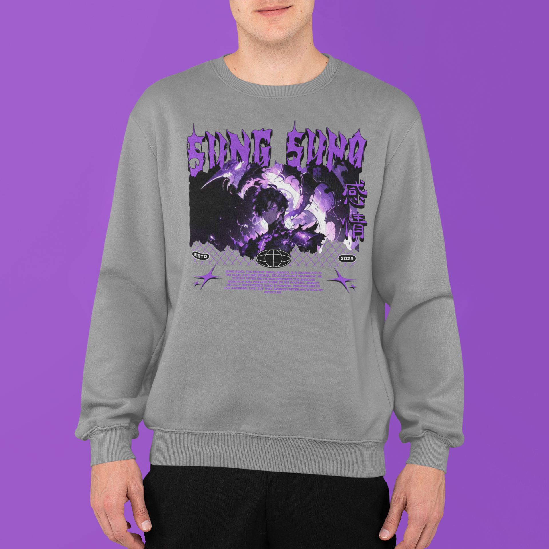 Solo Leveling Ragnarok: Sung Suho Purple Flame –  Anime T-Shirt / Hoodie / Sweater | Cool Anime Streetwear
