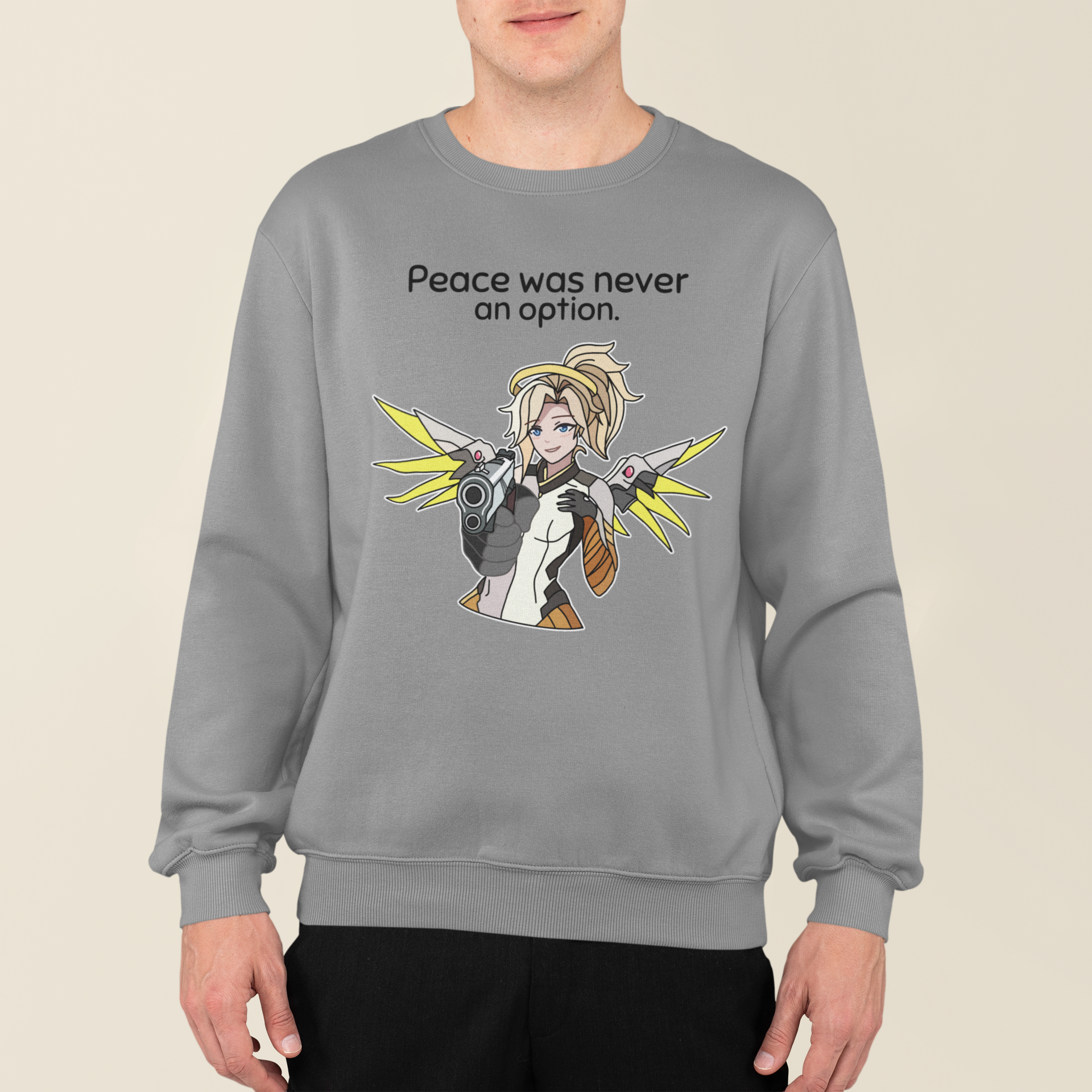 Mercy Overwatch: 'Peace was never an option' Funny T-Shirt Mercy T-Shirt / Hoodie / Sweatshirt | Gaming Streetwear